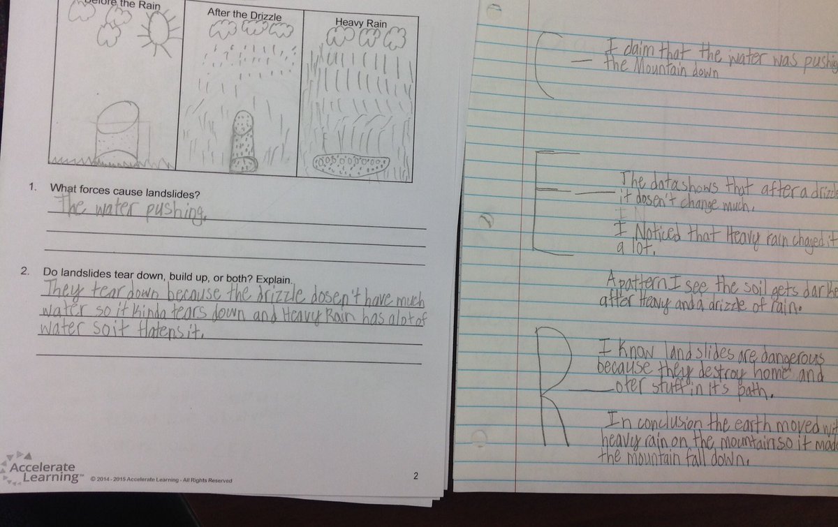 STEMKimLISD's tweet image. After a #modellesson this a.m. 3rd grdrs @EthridgeES have written CERs to show their understanding! #instructionalcoaching #awesomegrowth