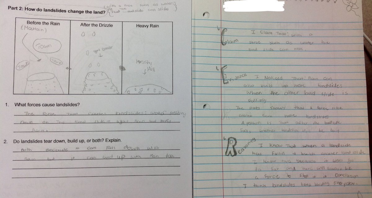 STEMKimLISD's tweet image. After a #modellesson this a.m. 3rd grdrs @EthridgeES have written CERs to show their understanding! #instructionalcoaching #awesomegrowth