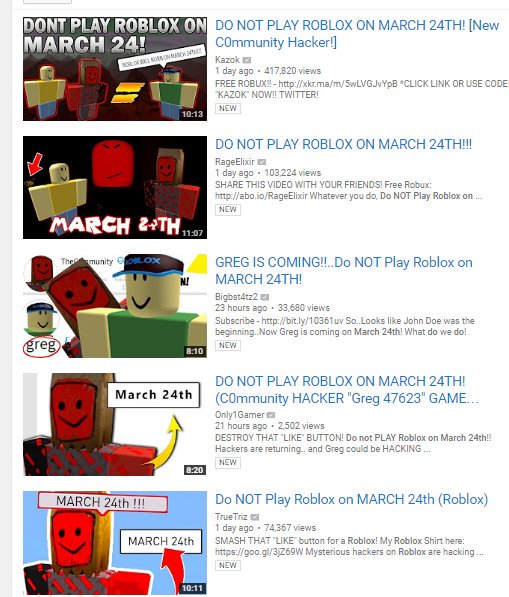 never play roblox on march 18th