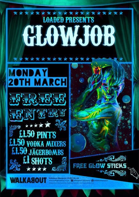 WalkieBlackpool's tweet photo. Tonight uv party #walkaboutblackpool #loadedmonday #glowjob https://t.co/GB6rf0C3yu
