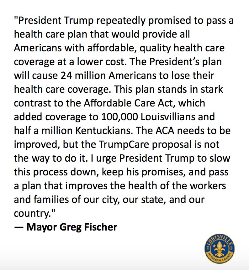 GregFischerLou's tweet image. My statement regarding @POTUS' visit to Louisville today.