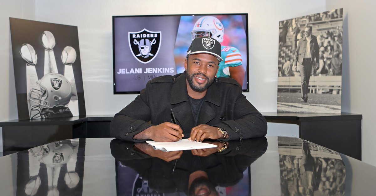 Raiders's tweet photo. We have signed Linebacker @jelanijenkins53.

Read: https://t.co/8G05nIDpOP https://t.co/wOpvqGwcP1