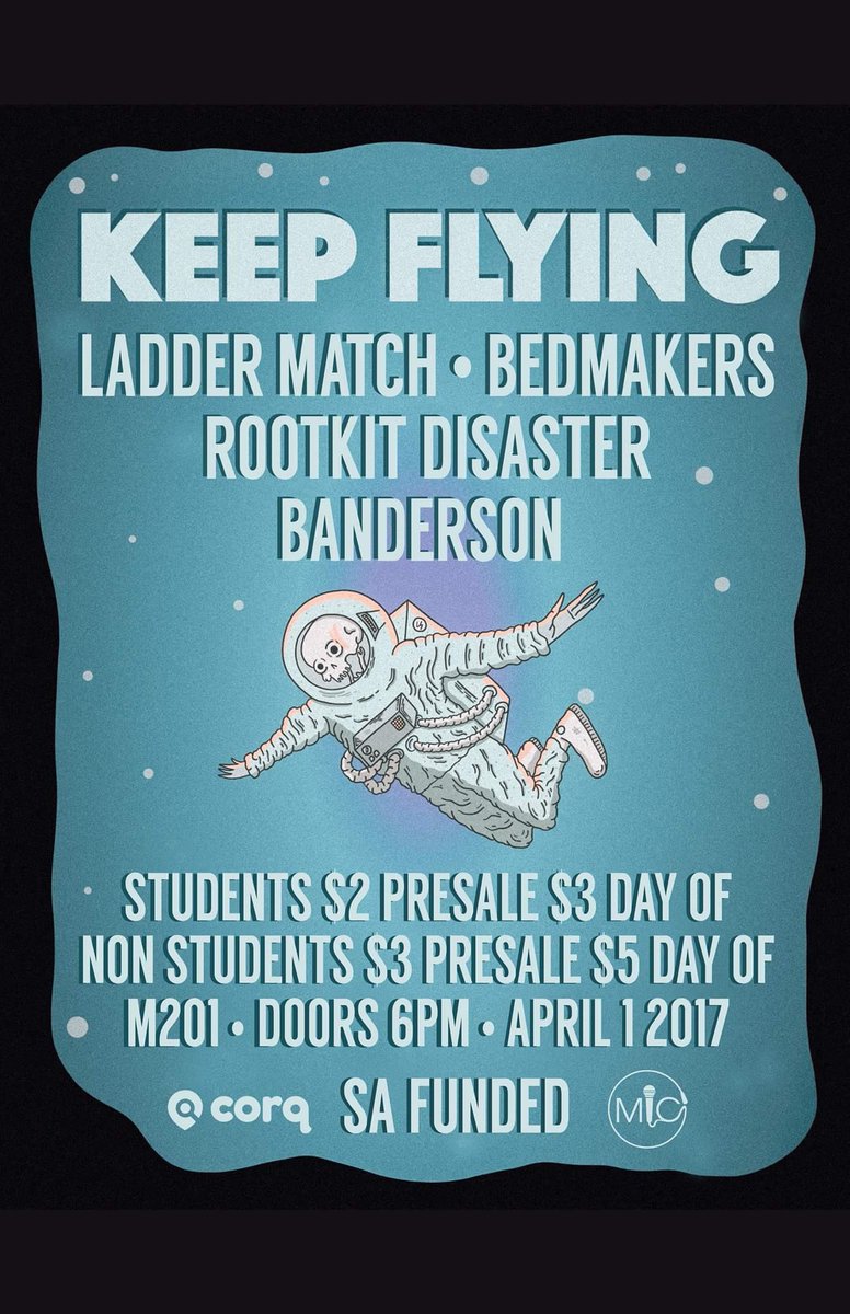 **SHOW ANNOUNCEMENT** <a href="/KeepFlyingBand/">Keep Flying</a> with <a href="/LadderMatchNY/">Ladder Match</a> @bedmakers_NY &amp; more! 04.01.17 @ 6PM!!