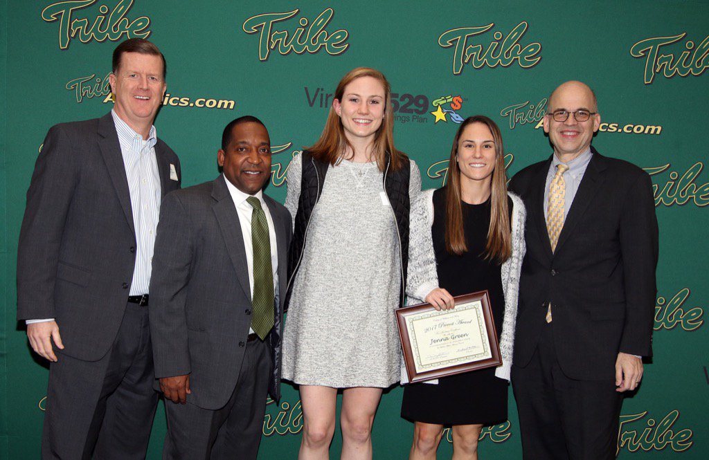 WMTribeWBB's tweet photo. Congratulations to Jenna Green and Ashley Taylor on the 2017 Provost Award. https://t.co/EylF3W8R9X