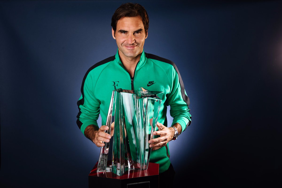 Image result for indian wells federer trophy 2017 twitter