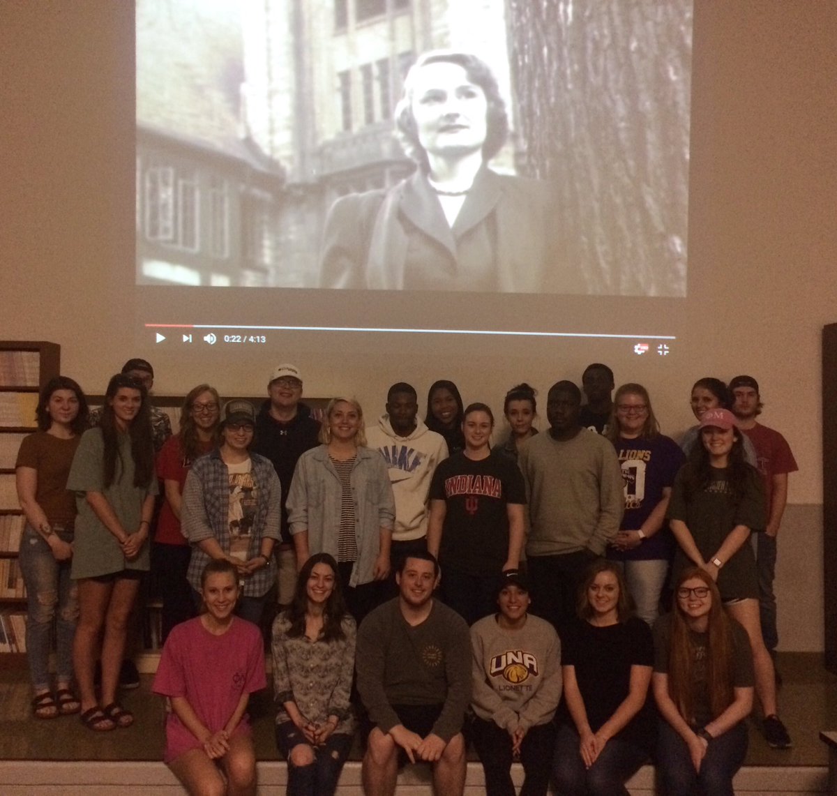 UNA_PR's tweet photo. @PlankCenterPR UNA Public Relations students watching the Betsy Plank tribute video! #BetsyPlank https://t.co/sR2e9tuSP6