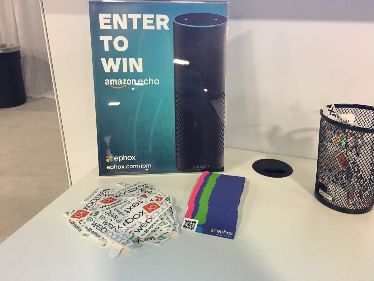 joinTiny's tweet image. Swing by the Ephox #WebRadar booth and win an Amazon Echo #IBMAmplify