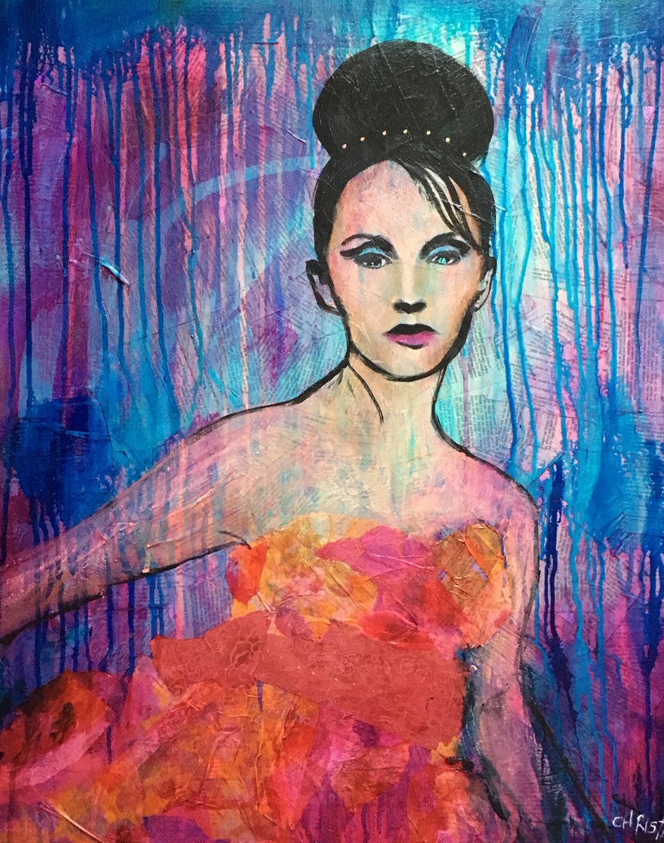 SoNoSidewalk's tweet image. Yes, she is - "Graceful" this @Christafor Goddess 24" x 30" oozes Springtime colors and grace.  Hey @glamourmag see @SoNoSidewalk #springart