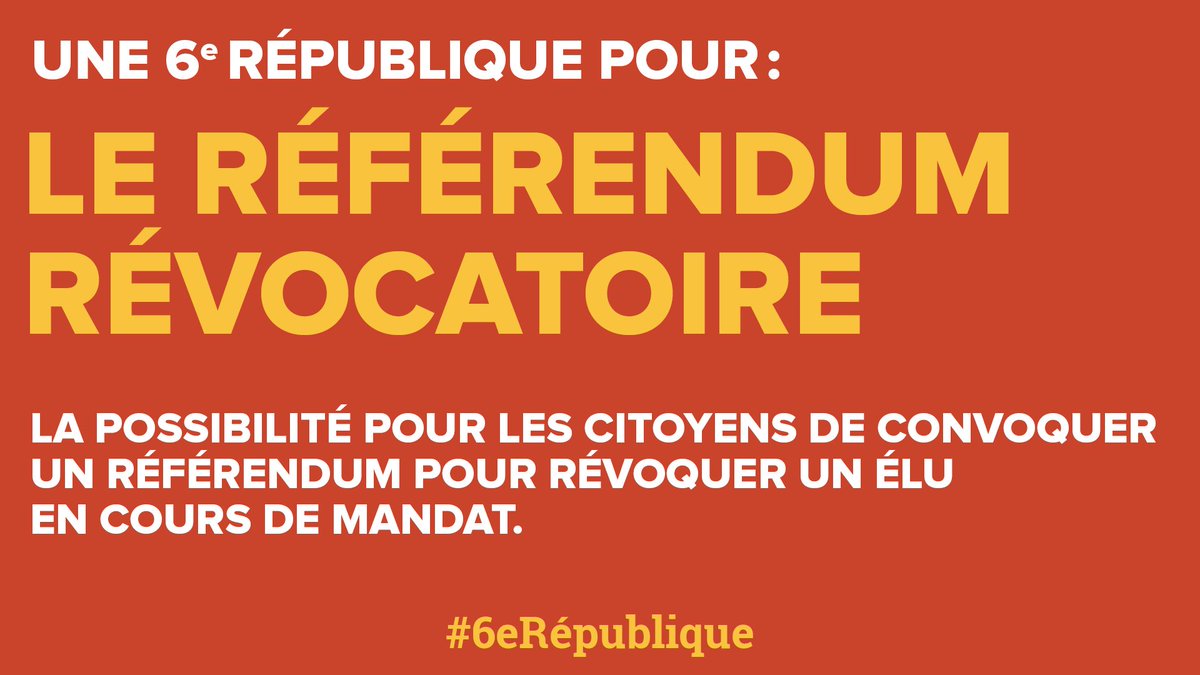 JLMelenchon's tweet photo. Je propose un droit de révoquer les élus en cours de mandat. #LeGrandDébat #DébatTF1 https://t.co/UzdXEzTjoI https://t.co/Gb8nwzA1qe