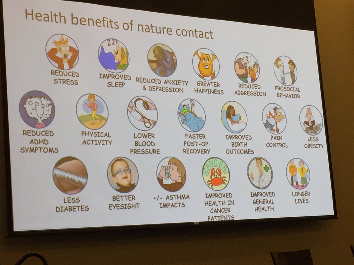 lehmanth's tweet photo. #natcap2017 Health benefits from nature contact by Howard Frumkin, this should be enough to justify the needed funding?! https://t.co/BIKHVb4Ap3