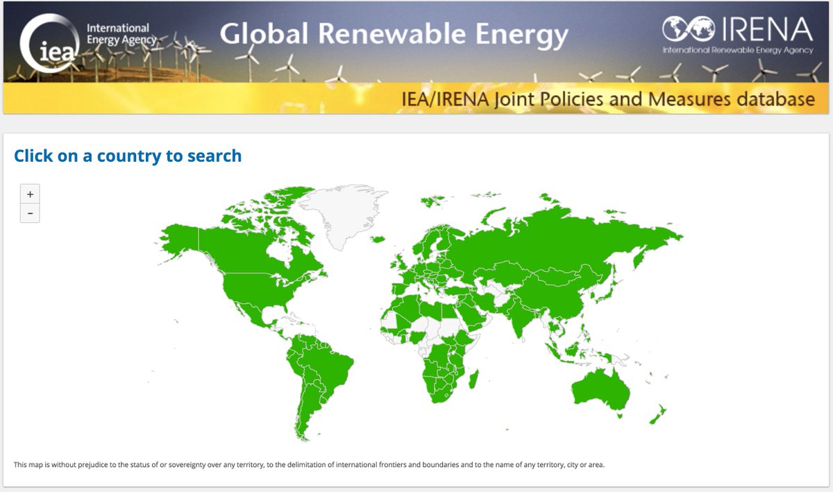 IEA's tweet photo. Track the evolution of #renewable policies in 137 countries with the @IEA-@IRENA interactive tool https://t.co/rWuOKEVa4w https://t.co/JViCX05D6I