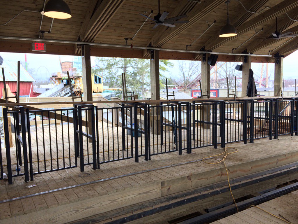 KingsIslandPR's tweet image. Your first look at the queue gates in the station on the new Mystic Timbers roller coaster.