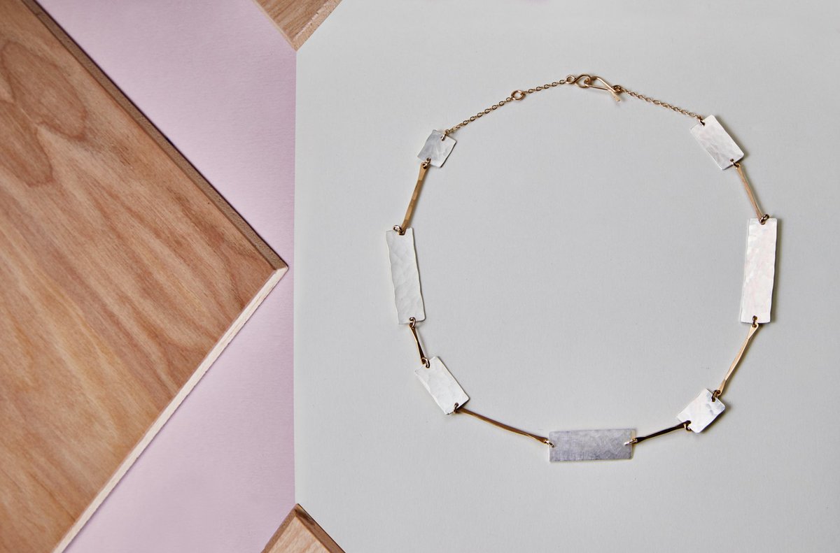 Celebrating spring with something fresh and new from the Level collection. #failjewelry #statementnecklace #minimaljewelry #geometricjewelry