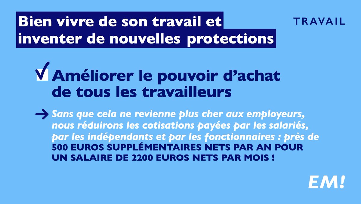 Emmanuel Macron améliorera le pouvoir d'achat de tous les travailleurs. #Travail #LeGrandDébat