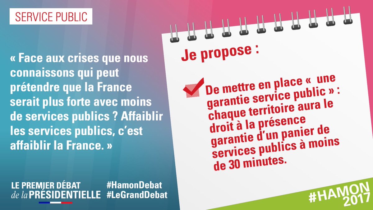 .@benoithamon propose de mettre en place une garantie « Service public » #HamonDebat #LeGrandDebat #Hamon2017