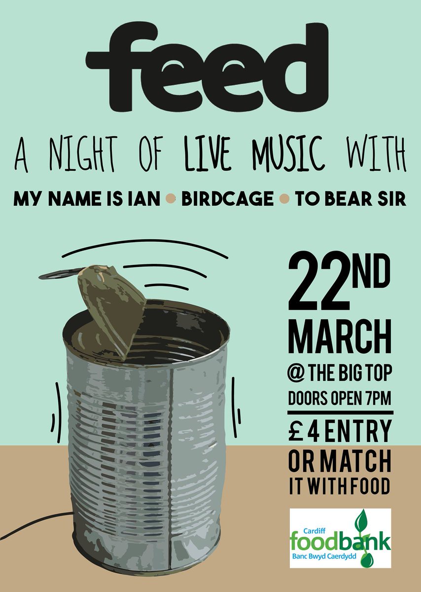 TOMORROW! <a href="/WeAreBirdcage/">BIRDCAGE</a> are tackling homelessness and poverty with #Feed at @TheBigTopCF £4 entry make sure you're there!