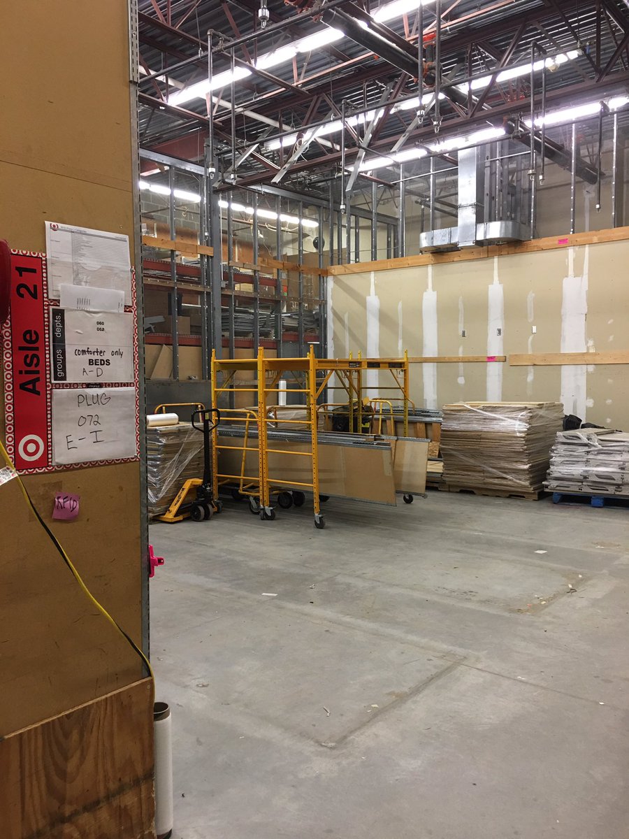 BethKollbaum's tweet photo. Backroom remodel underway!! We didn't need those 4 backroom aisles anyway😬 #challengeaccepted @AliciaRoseH @HaleyErin878 https://t.co/PyUoLIPg2Y
