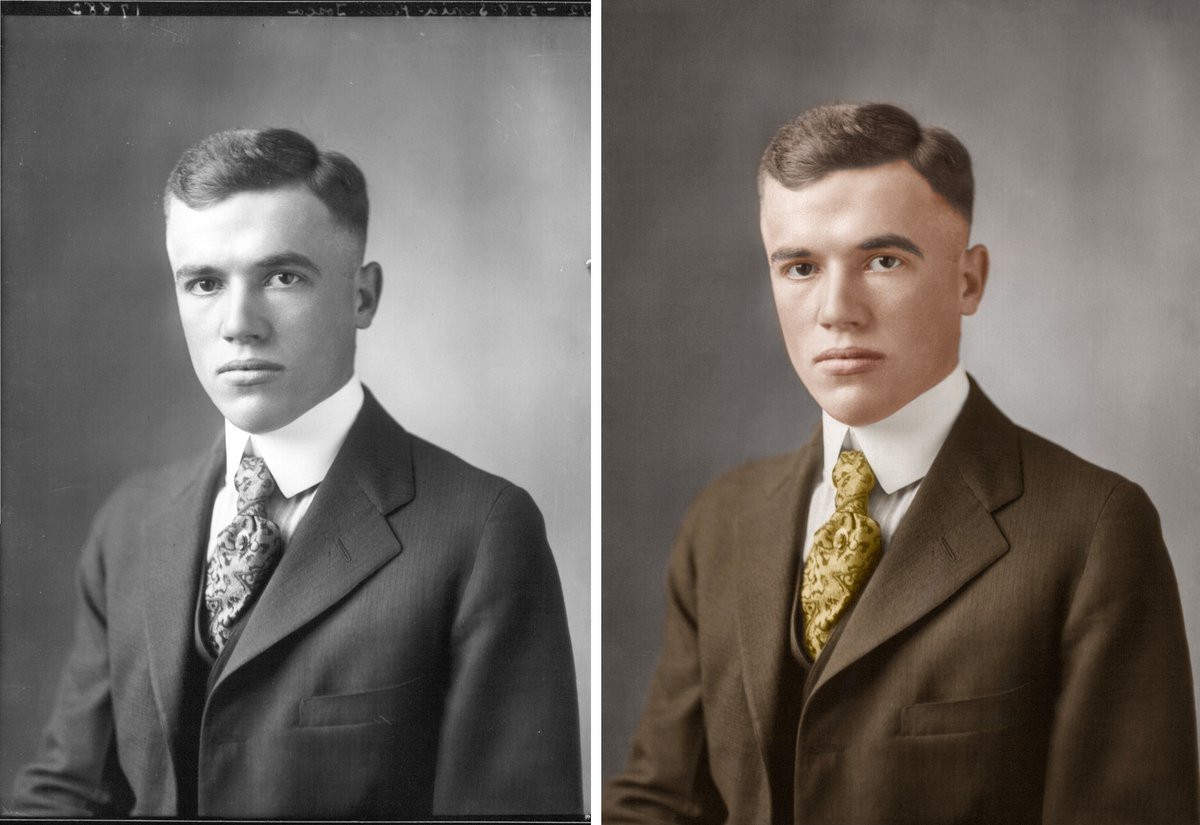 portrelle's tweet image. Restauration et coloration d&apos;images.
Cette photo aura 100 ans l&apos;année prochaine.
#photography #colorizing #restoration #portrait