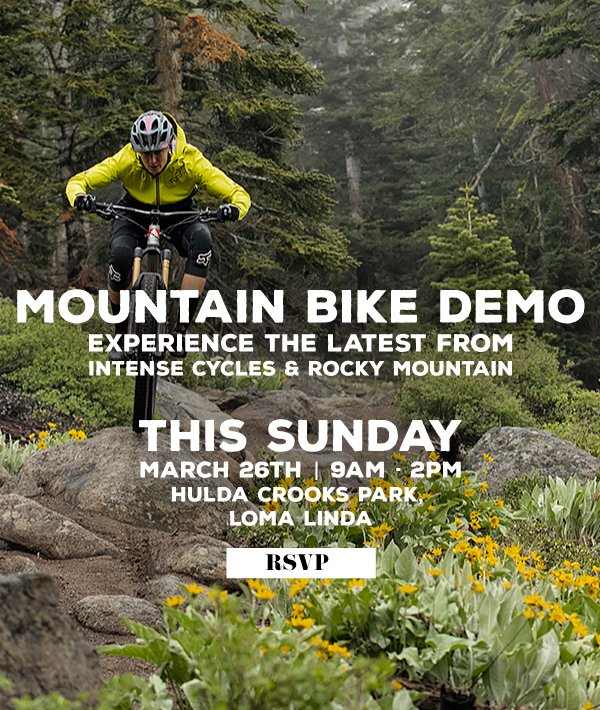 DBicycles's tweet photo. Free Demo Day with Rocky Mountain and Intense Mountain Bikes this Sunday! https://t.co/mKrgh3ad5d https://t.co/GQ2Y4WIUDq