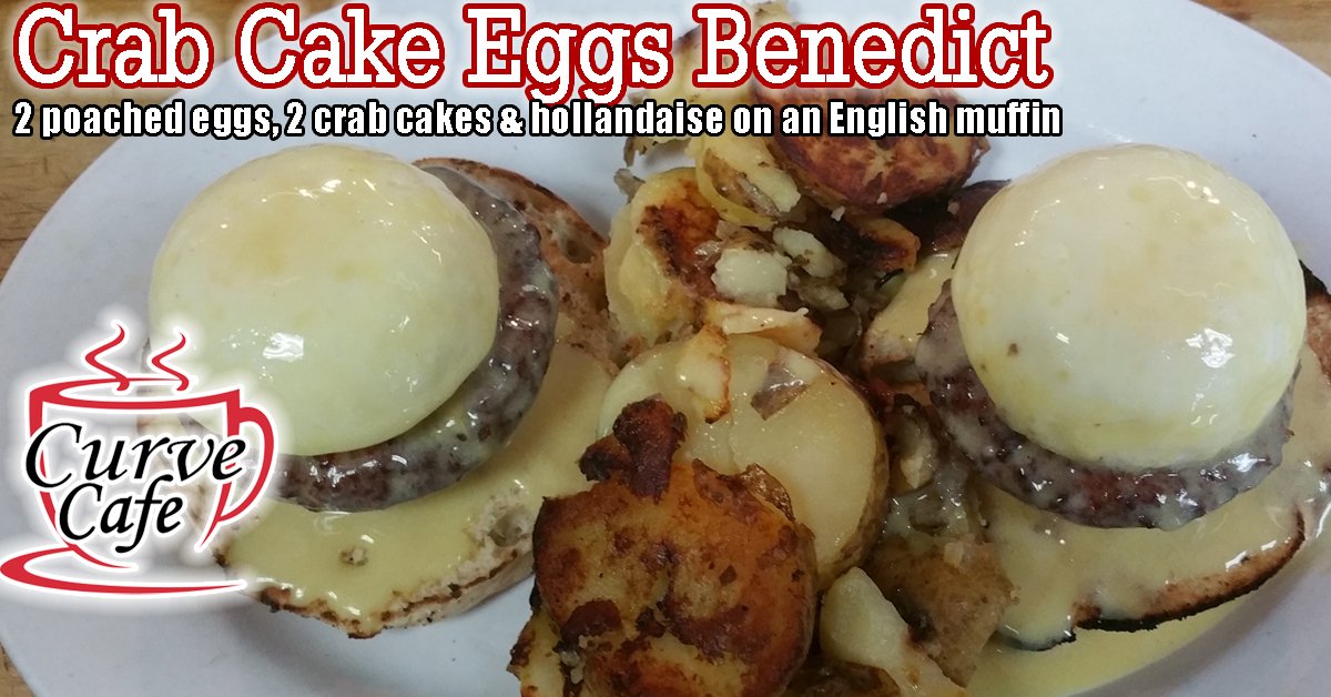 CurveCafe's tweet image. This is sooo good #MarchFeature Crab Cake Eggs Benedict is as good as it sounds! Not enough char in Twitter to do justice. Pic=1000 words