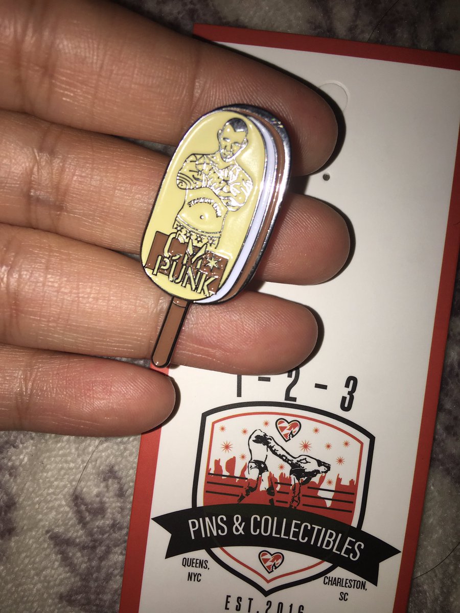 gabyalva03's tweet photo. @CMPunk finally got my ice cream bar! This has to be the best pin in the world lol. #CMPunk #pins https://t.co/bVLfzXGiu7