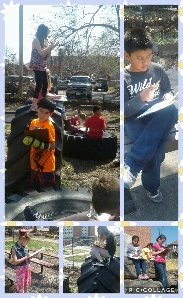 Wortham3rdGrade's tweet photo. We learned about the parts of maps today and then sketched our own maps of the Leap Area! #geography #leeexplorers #cpsbest #outdoorclass https://t.co/fwrSHJJHGb