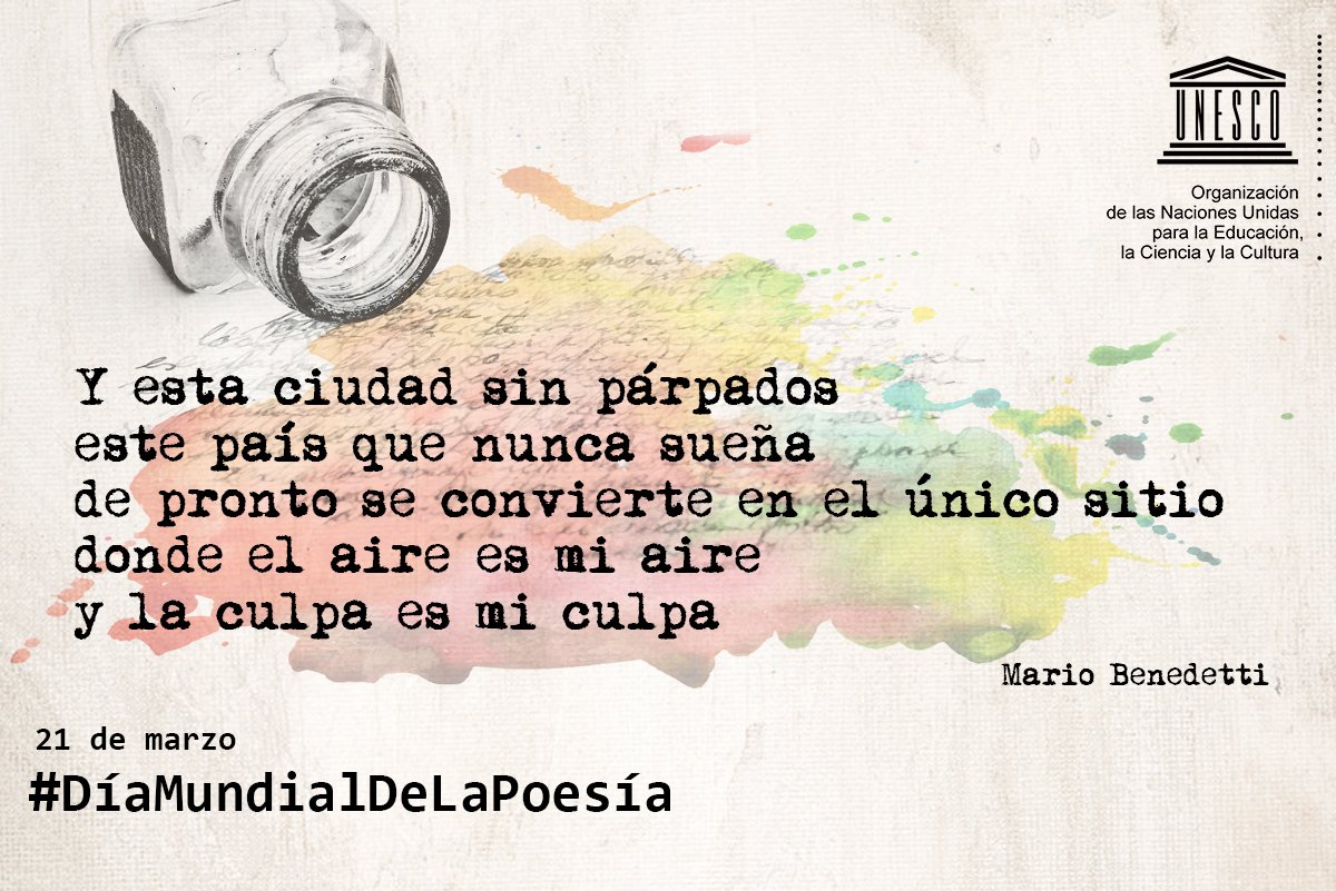 UNESCO_es's tweet photo. Para celebrar el #DíaMundialDeLaPoesía os invitamos a compartir vuestros versos favoritos usando el hashtag del día https://t.co/f0myVyw5O3 https://t.co/qYQYVOTvoM
