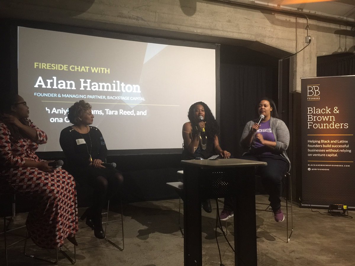 SocialEnginProj's tweet photo. @TaraReed_ @ramona_ortega @BBFounders @ArlanWasHere leaving gems and planting seeds for Founders of Color! #DiversityInTech #BBFP17 https://t.co/Z7lV3E9Nua