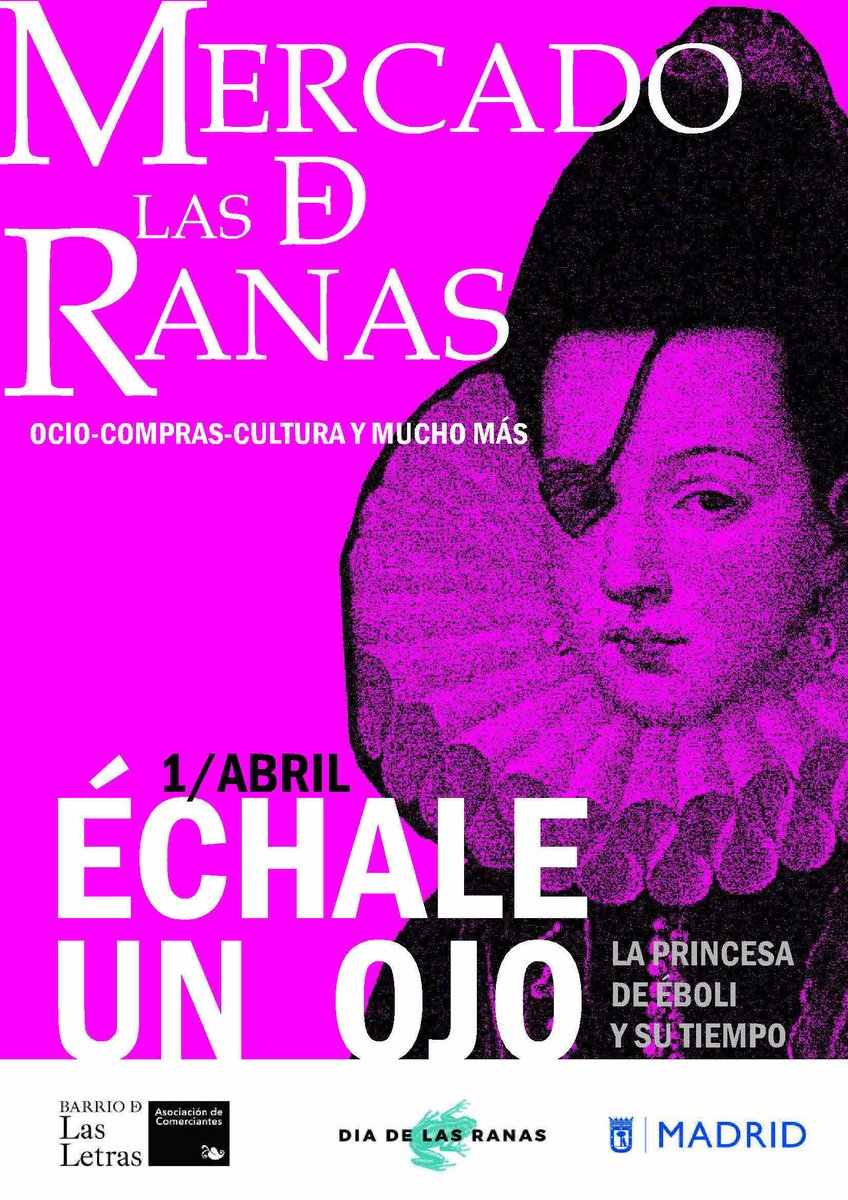 Barriolasletras's tweet photo. Acompáñanos al s.XVII de la mano de la Princesa de Éboli en el próximo #mercadodelasranas #echaleunojo con pasacalles, esgrima y artesanía https://t.co/lC7lqZThhB