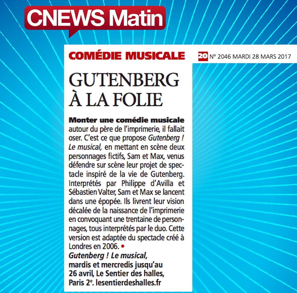 Gutenberg Le Musical tweet media