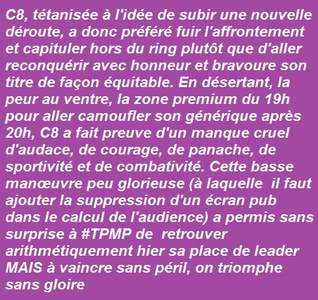 Bravo à #TPMP qui est redevenu hier le "1er talk-show de France" MAIS