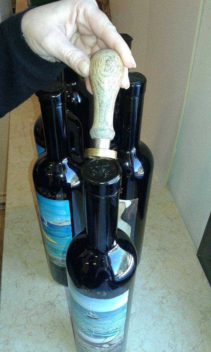 CostaLazaridi's tweet photo. Preparing Amethystos collector's painted magnum bottles.
#workofart #amethystos #costalazaridi #collectiblewines https://t.co/g9eHQDk5UL