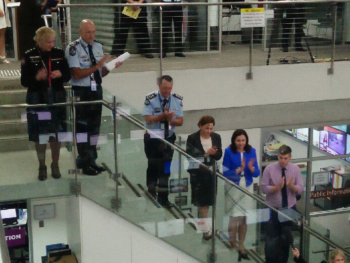 Thank you State Disaster Coordination Centre staff &amp; vols for your hard work #CycloneDebbie @AnnastaciaMP <a href="/jackietrad/">Jackie Trad</a> <a href="/MarkRyanQLD/">Mark Ryan MP</a>