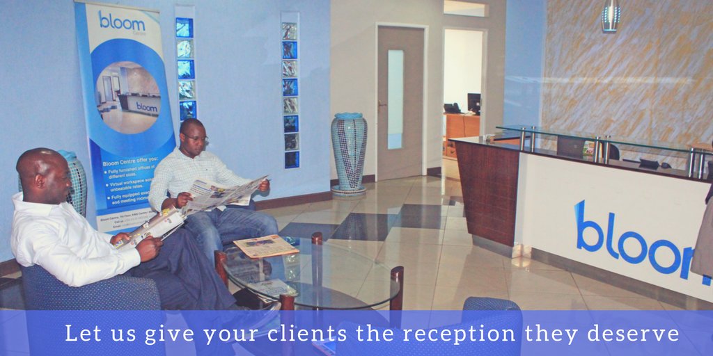 BloomKenya's tweet photo. Enjoy professional reception at Bloom Centre. #servicedOffices #officeSpacesTolet #virtualoffices #meetingRooms https://t.co/Dl6fqMEjKu