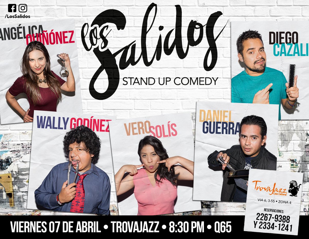 LosSalidos's tweet photo. El 7 de Abril estaremos nuevamente en @trovajazz haciéndote reír con nuestras ocurrencias. #HumorSalido #NoAptoParaSensibles https://t.co/XaAcFoNq52