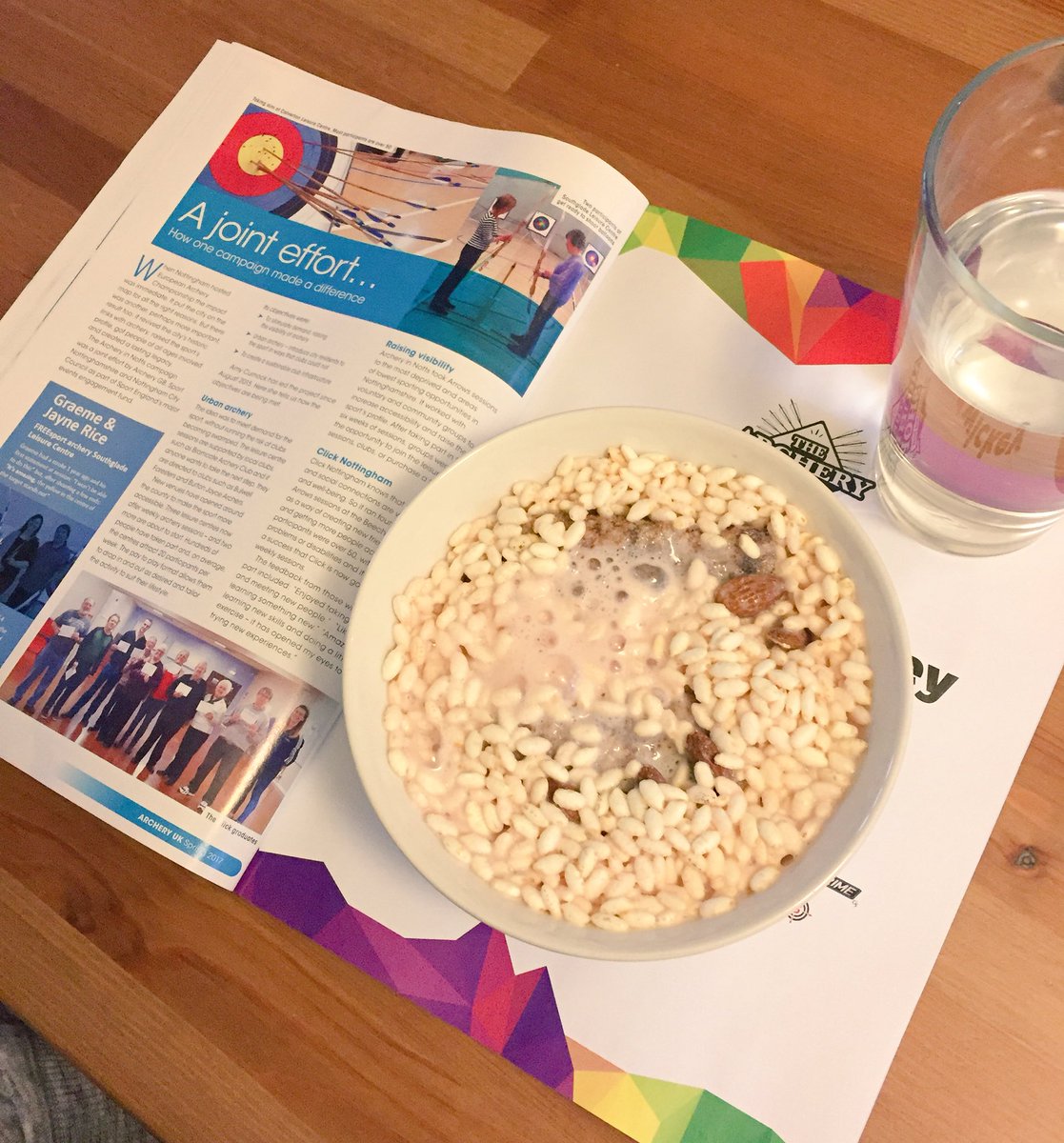 ACurnock's tweet photo. Breakfast &amp; a read of half my article in @archerygb Spring mag about @ArcheryinNotts #Proud #HappyTuesday https://t.co/ICppZapV4B