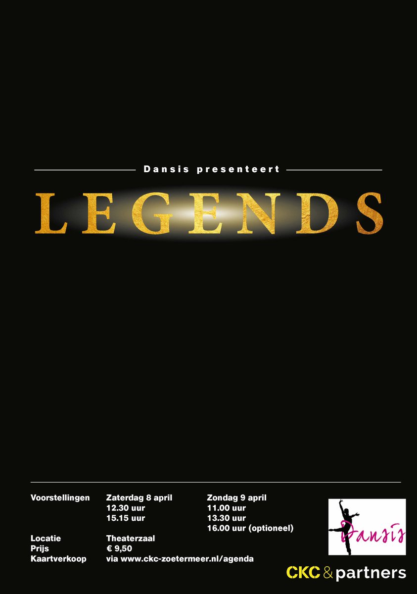 CKCZoetermeer's tweet photo. Gewoon even 4 Dansis dansvoorstellingen binnen no-time uitverkocht! De 5e zo meteen in de verkoop via de site! #legends #dansis https://t.co/VF3FFhtEti