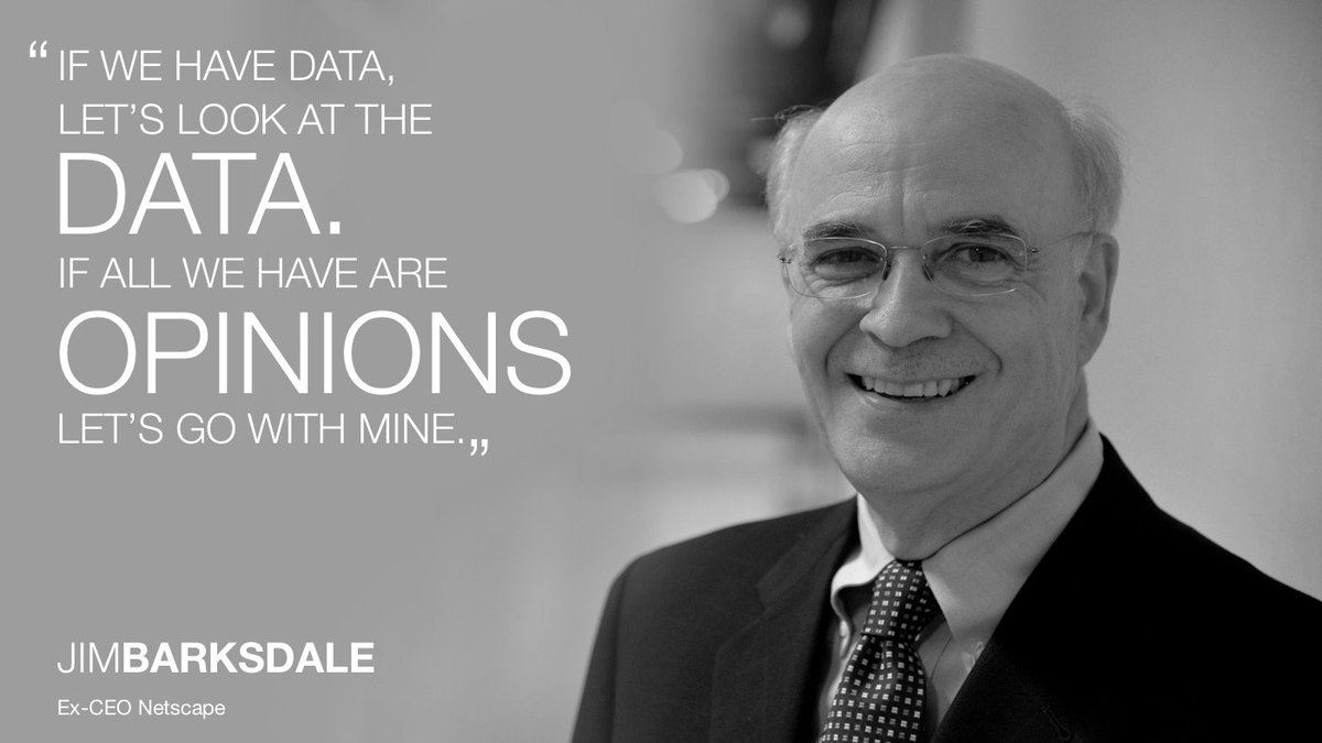 jeremywaite's tweet photo. "If we have data, let's look at the data. If all we have are opinions, let's go with mine". Jim Barksdale #B2Buk #Leadership https://t.co/VJWUNlH4Uw