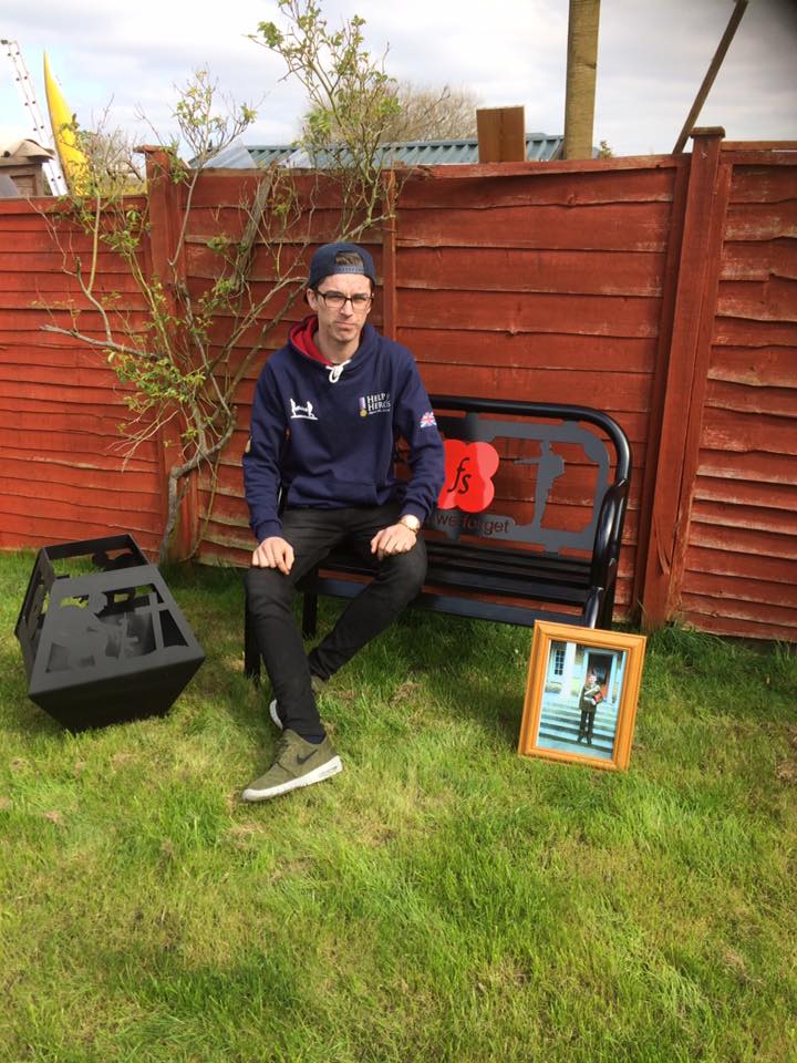 Forces_Support's tweet image. Here's a couple of the Remembrance benches and fire pits the support team delivered last week for the families to enjoy #Lestweforget .
