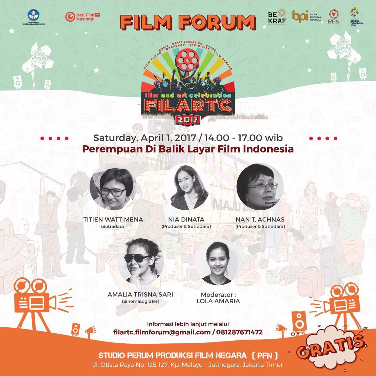 #FILARTC2017 - DAY 3 - 1 April 2017 di Perum Produksi Film Negara (PFN) jln Otista Raya #SalingKenalMakinSayang #HariFilmNasional