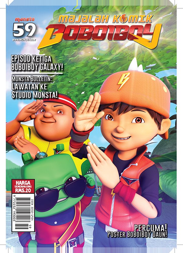 BoboiboyVideo's tweet photo. Majalah komik #BoBoiBoy Isu #59 kini dah berada di pasaran! ◆Gratis poster BoBoiBoy Daun!◆ Mari dapatkan sekarang... https://t.co/kr5Idv2mLX https://t.co/ZLNJsgaDM5