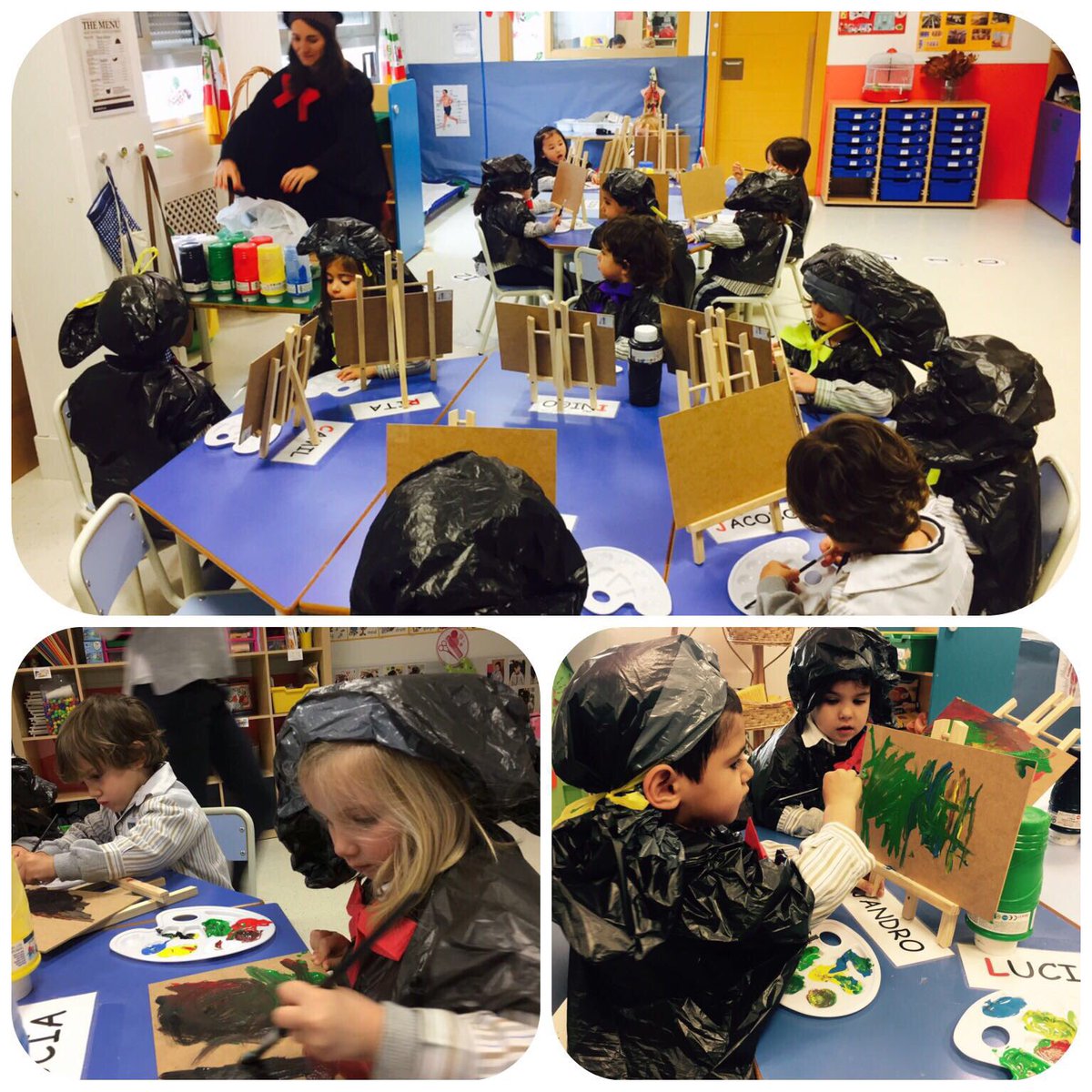 InterAravaca's tweet photo. Lucía's mother came to our classroom as a painter!! #I3PROJECT #PROFESSIONS @_acade @Magisnet @Educ_Pozuelo https://t.co/CpMIM7WFy4
