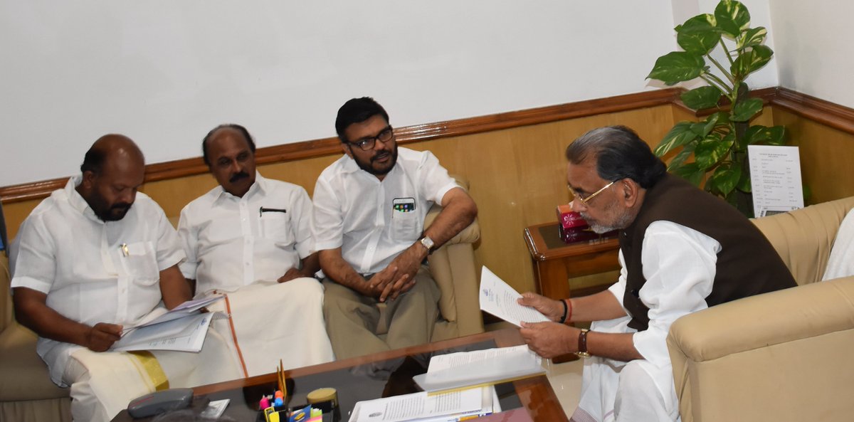 Met a delegation from #Kerala led by Rev Min E. Chandrashekharan & Agri Min V. S. Sunil Kumar to discuss various schemes& #Drought Situation.