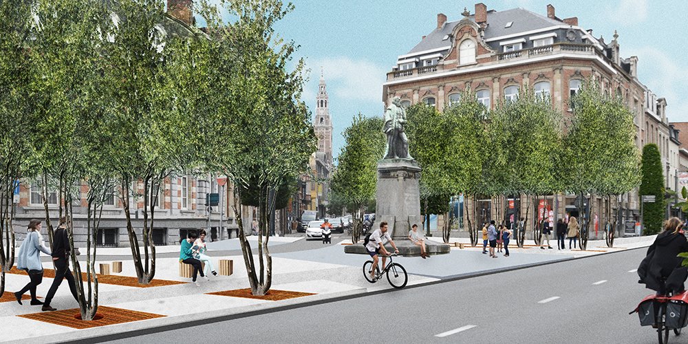 stadleuven's tweet photo. Justus Lipsius zou content zijn. Er komt een nieuw parkje aan zijn standbeeld. De werken starten op 10 april: https://t.co/6WCVblNkh4 https://t.co/UZYO8cZlg3