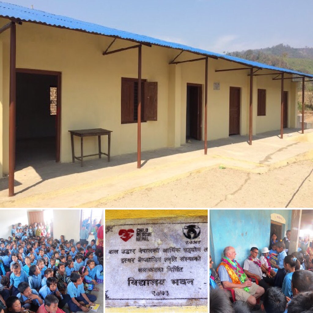 childrescuenep's tweet photo. Nearly 2yrs from Nepal's devastating earthquake, reconstruction continues. We just opened 2 classrooms in Makwanpur. #taughtnottrafficked https://t.co/tLQFnbnzSd