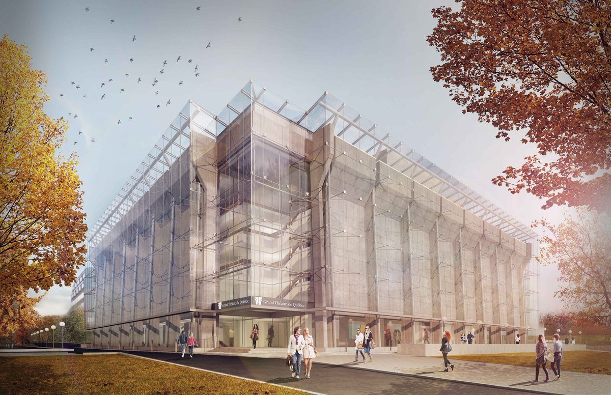 MLauzon_LAAB's tweet image. Eric Pelletier of #lemay | #lemayLAB designs innovative glass box to house #brutalist masterpiece of #Quebec's Grand Theatre by Victor Prus