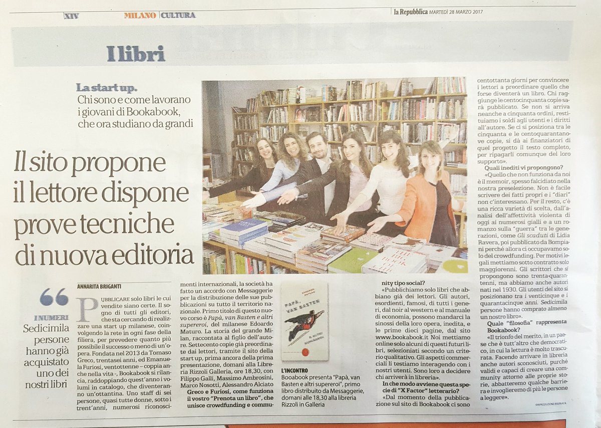 bookabook_it's tweet photo. Su @rep_milano @annaritab72 racconta bookabook. Grazie mille! E… buona lettura!! #bookabook https://t.co/3f3tNOrphS