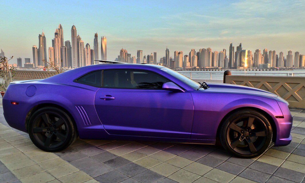 There is something about being in that Car #camaro #purple #mydubai #palmju...