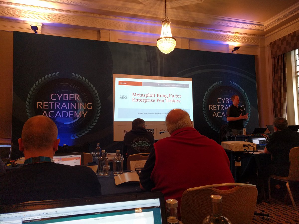paulcoughlin's tweet photo. Metasploit Kung Fu! #CyberRetraining https://t.co/P2G2xR2uEJ