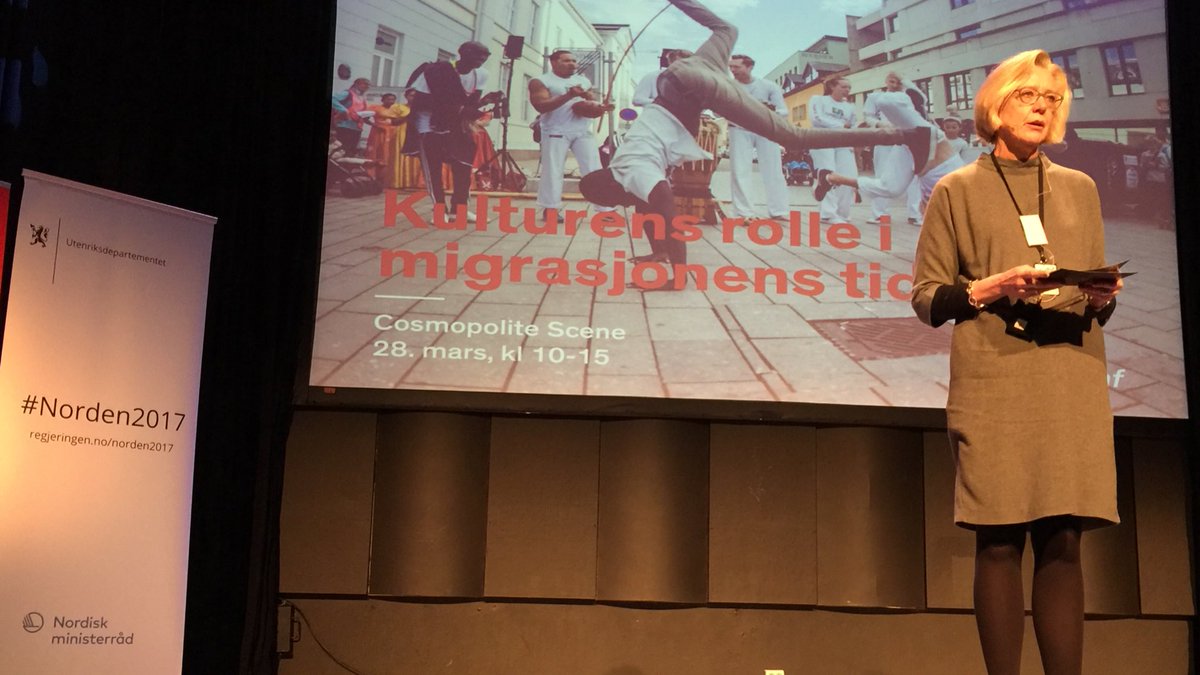 Utenriksdept's tweet photo. Nytt prosjekt om kulturens rolle som integreringsarena. Viktig satsing for Norges formannskap i Nordisk ministerråd - @ETronstad #Norden2017 https://t.co/RJtEqFMbQZ